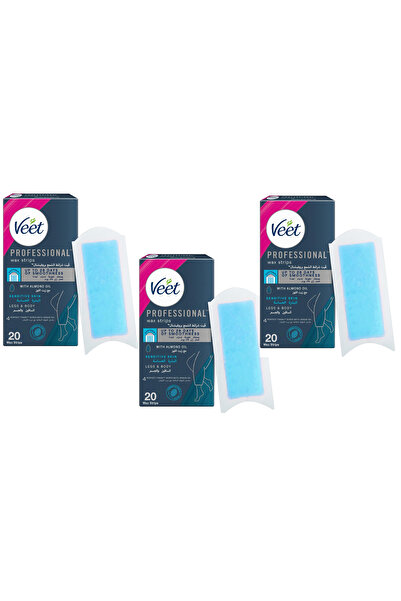 Veet ڤيت شرائح شمعية للبشرة الحساسة 20 قطعة (3 عبوات)