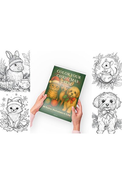 OBRO ® Carte de colorat cu animale de Crăciun A4 – 30 de pagini groase pentru...