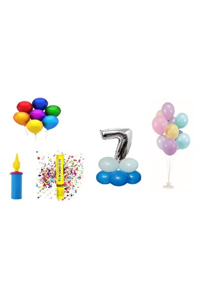 OEM Pachet baloane aniversare pentru băiat de 7 ani, 60 buc.