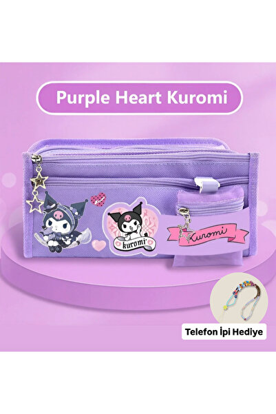 synshop Kuromi Kuromili Geniş Kapasiteli Çok Bölmeli Büyük Boy Kalemlik Kalem Kutusu Kırtasiye Set