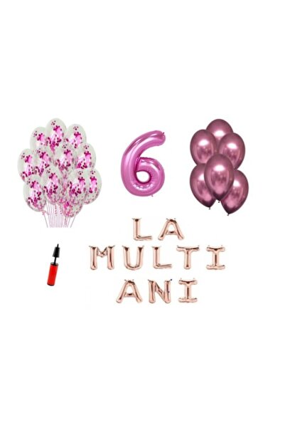 Domi Party & Gifts Set 32 ​​baloane, Domi Party & Gifts, La mulți ani de 6 an...