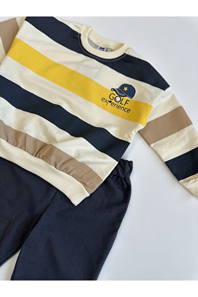 Bellamio Kids Colorful Striped Boys' Top and Bottom Set