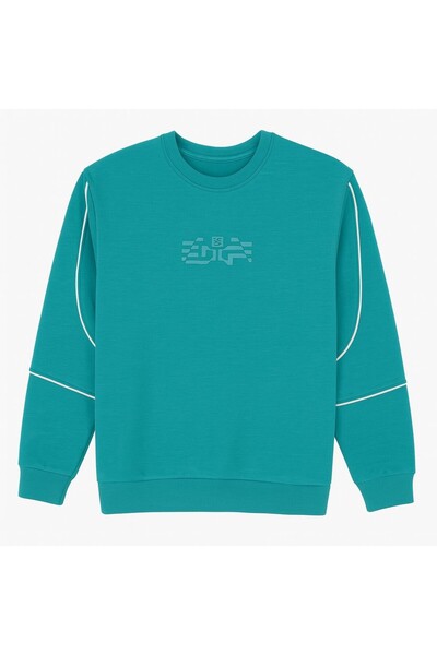 TOMMY LIFE Hanorac pentru bărbați Hanorac verde marin HANORAC BĂRBAȚI S-SHİRT...