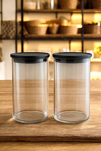 Paşabahçe 2'Lİ SET KAPAKLI CAM KAVANOZ SAKLAMA KABI