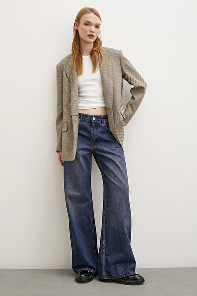 LC Waikiki Yüksel Bel Bol Paça Jean Koyu Lacivert