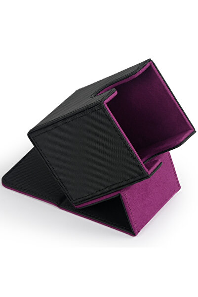 Choice3 صندوق بطاقات أسود-أرجواني، حافظة بطاقات تتسع لأكثر من 100 بطاقة بأكما...