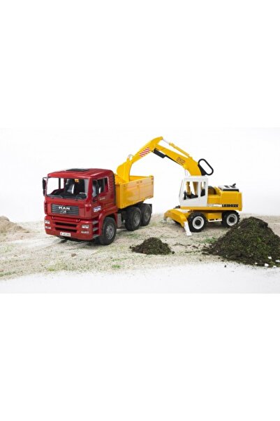 Bruder MAN TGA Tipper Truck with Liebherr Excavator - 02751
