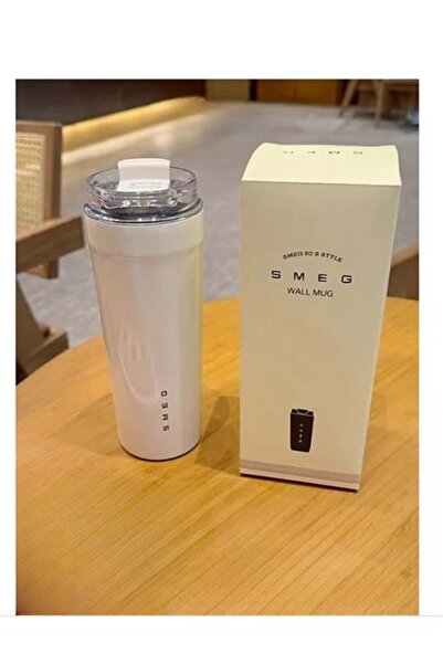 SMEG 550ml Stainless Steel Tumbler - 316 Food-Grade Vacuum Insulated Coffee Thermos (White)