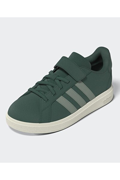 adidas حذاء رياضي جراند كورت 2.0 برباط مطاطي - أخضر غامق
