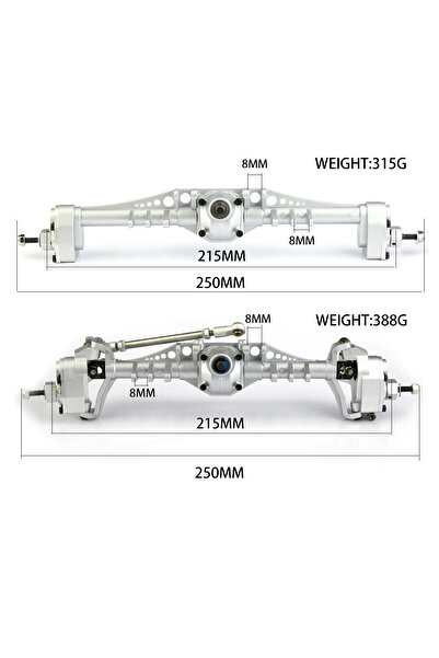Choice محور أمامي خلفي من سبائك الألومنيوم الفضي مكون من قطعتين لسيارة زاحفة ...