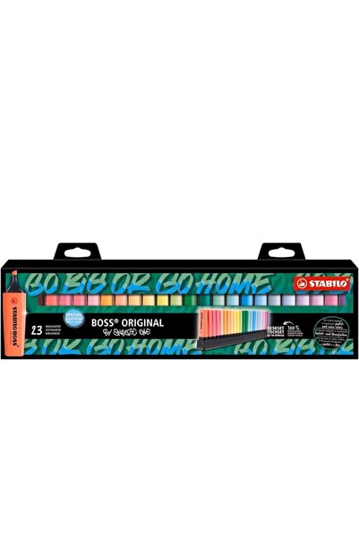 Stabilo Textmarker BOSS Original Snooze, cu suport de birou, 23 culori/set
