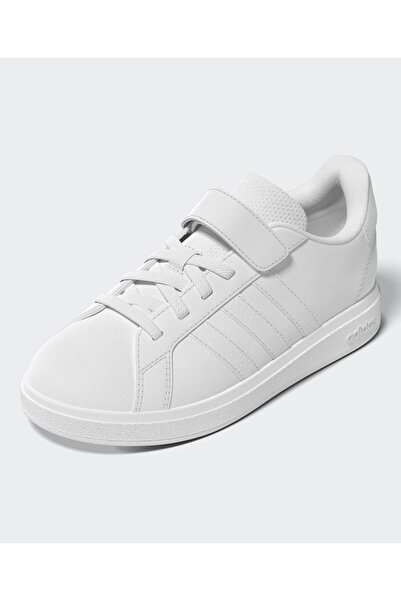 adidas حذاء رياضي جراند كورت 2.0 برباط مطاطي - أبيض سحابي
