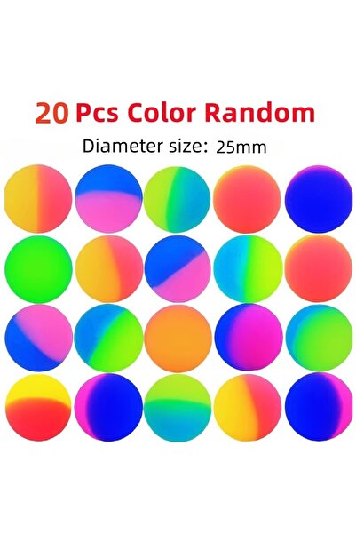 Choice 25MM 20Pcs Random Fun High Bounce Toy Balls Kids Bouncing Ball Pattern Two-color Bounce Ball Birth