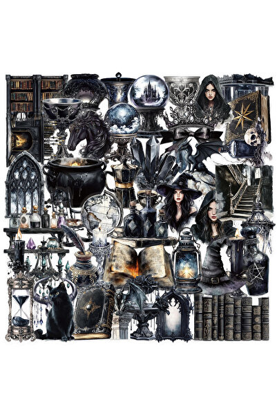 Choice1 50PCS 10/30/50pcs Transparent Cool Dark Magic Witch Graffiti Stickers...