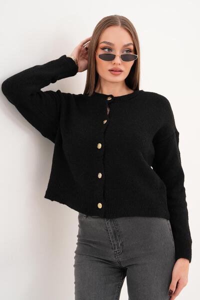 ŞİMAL Women's Button Closure Knitwear Knitted Cardigan 255388 -