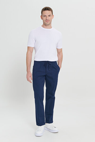 AC&Co / Altınyıldız Classics Navy Blue Comfort Fit Pants with Side Pockets