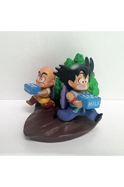 BANDAI تماثيل غوكو وكريلين من أنمي دراغون بول بارتفاع 4.5 سم، شخصيات متحركة م...