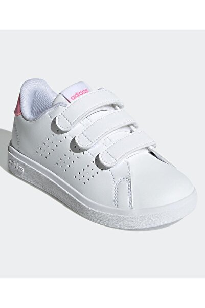 adidas Advantage Base 2.0 Velcro Closure Shoes - White & Pink