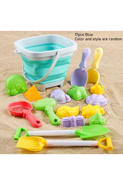 Choice مجموعة ألعاب حفر الرمل للأطفال باللون الأزرق من 17 قطعة، لعب الشاطئ، ا...