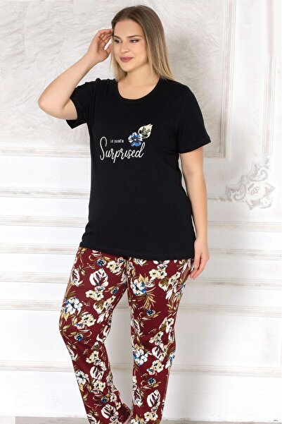 Alperi Plus Size Oversized Short Sleeve Pajama Set B78-105