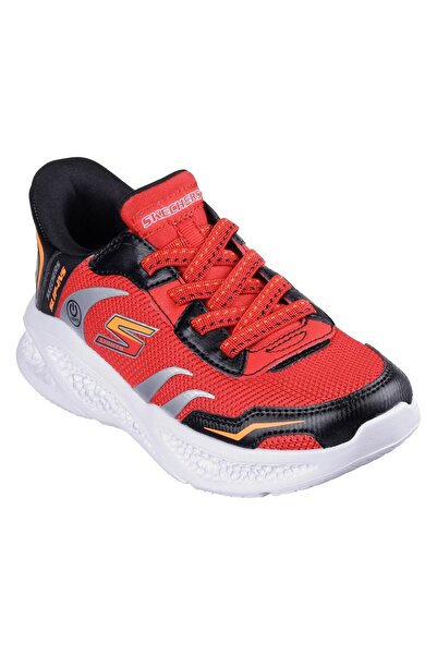 SKECHERS Slip-ins S-Lights Meteor-Lights Brisk Beams Light Up Shoes - Red & Black