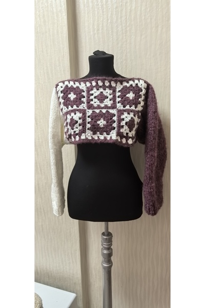bymila Women's Hand-Knitted Bolero