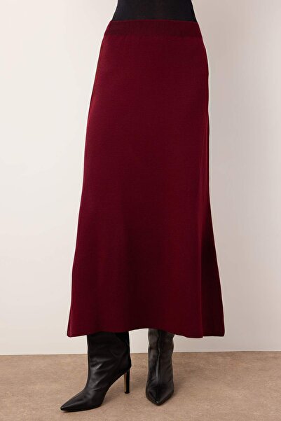 Trendyol Modest Mürdüm arany gombos kötöttáru szoknyakészlet TCTAW26US00011