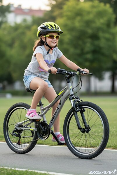 Bisan BİSAN BUFFALO ÇOCUK BİSİKLETİ 28 CM V 20 JANT 18 VİTES AÇIK GRİ SİYAH SARI