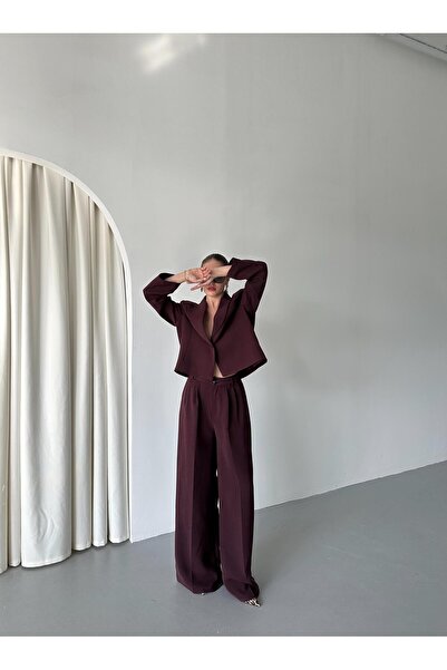 Laluvia Bordó Paulina kabát nadrág szett