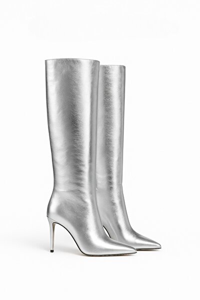 Giydim Gidiyor Echo Deri Çizme Gümüş