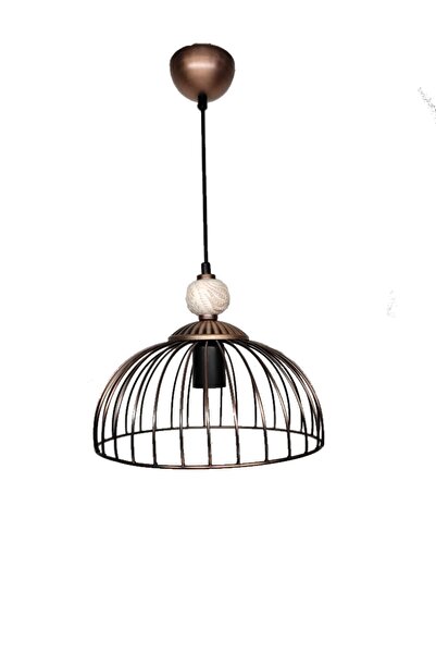 DEDE Dekoratif Krem Rengi Çinili Bakır Sarkıt Avize