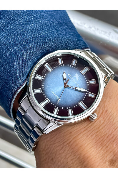 S.POLO ساعة يد رجالية جديدة من سلسلة SEASON باللون الفضي مع سوار هدية لعيد ال...