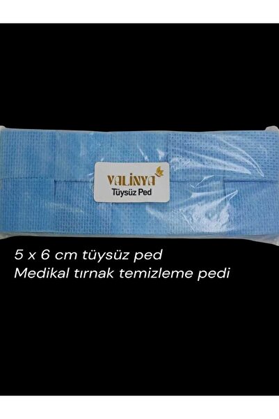 valinya وسادة تنظيف الأظافر الخالية من الشعر، لون أزرق، عبوة من 500 قطعة