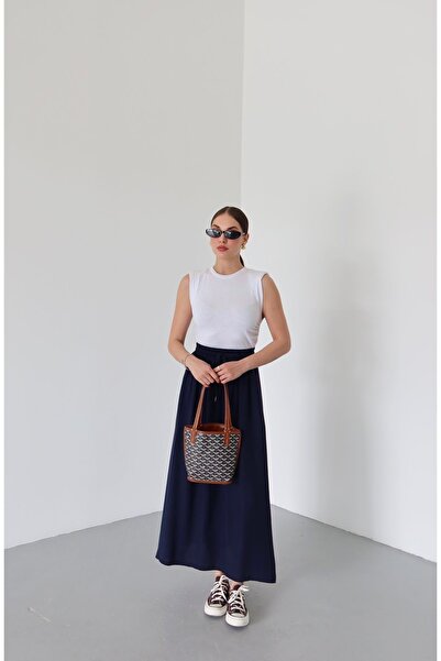 Laluvia Sötétkék elasztikus derékszoknya - 1142