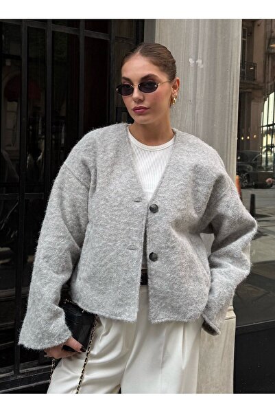 Laluvia Černá bunda z drcené vlny - 1011