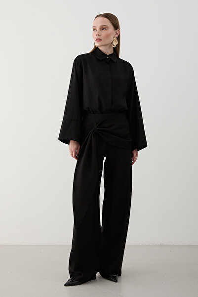 Laluvia Black Belt Detailed Pants Shirt Set - 8862