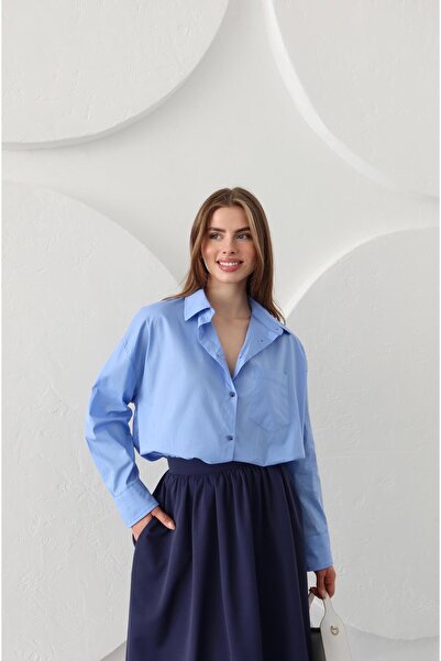 Laluvia Blue Oversize Shirt