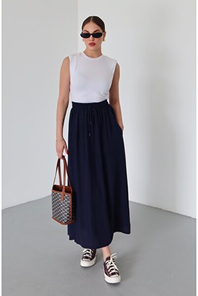 Laluvia Sötétkék elasztikus derékszoknya - 1142