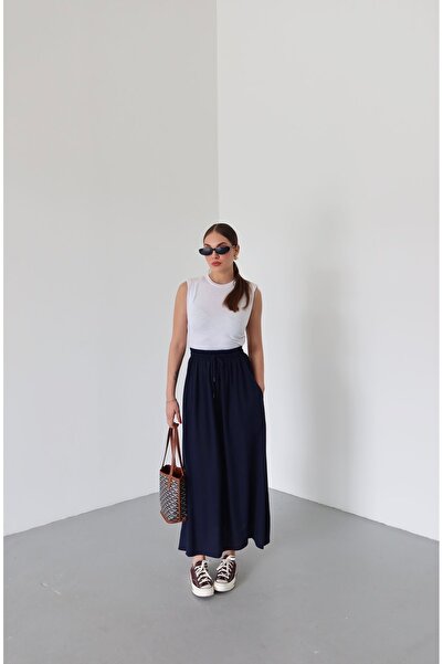 Laluvia Sötétkék elasztikus derékszoknya - 1142