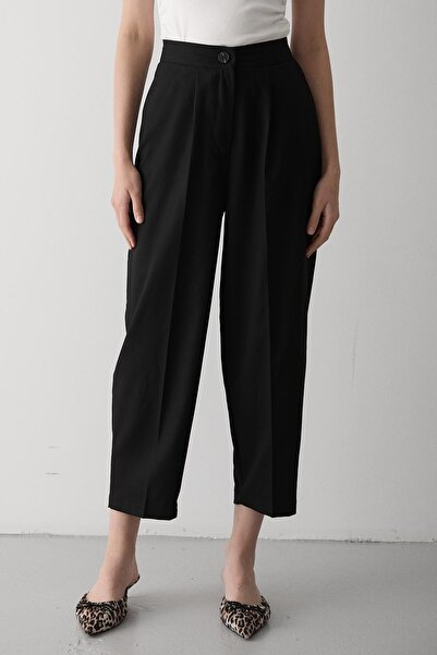 Laluvia Fekete táskás szövet nadrág