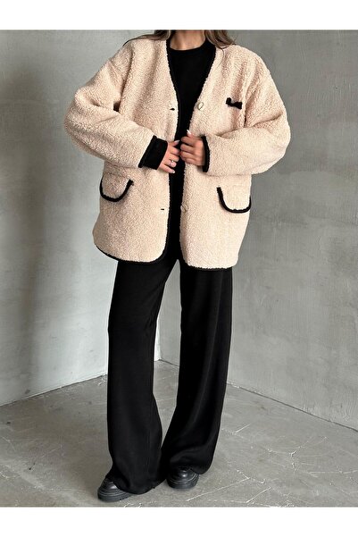 Laluvia Stone Oakland Stripe Detailed Wrinkled Jacket