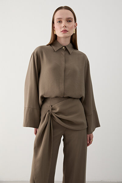 Laluvia Mink Belt Detailed Pants Shirt Set - 8862