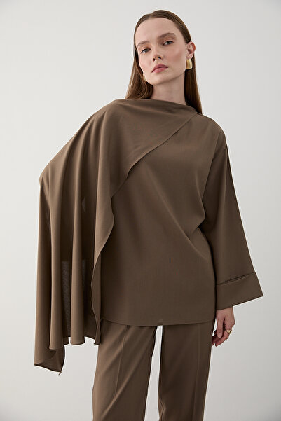 Laluvia Mink Self-Embroidered Blouse and Pants Set - 8752