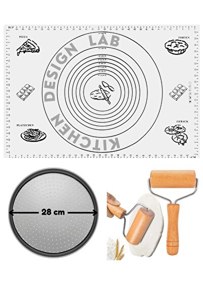 Atlas Mutfak بساط تشكيل العجين من السيليكون الأبيض مقاس 45 × 65 سم، صينية بيت...