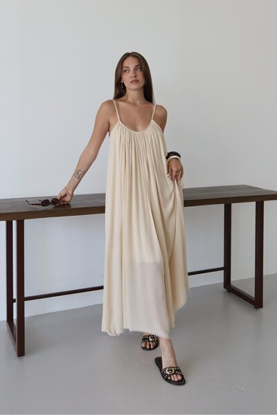 Laluvia Stone Strap Comfortable Cut Dress