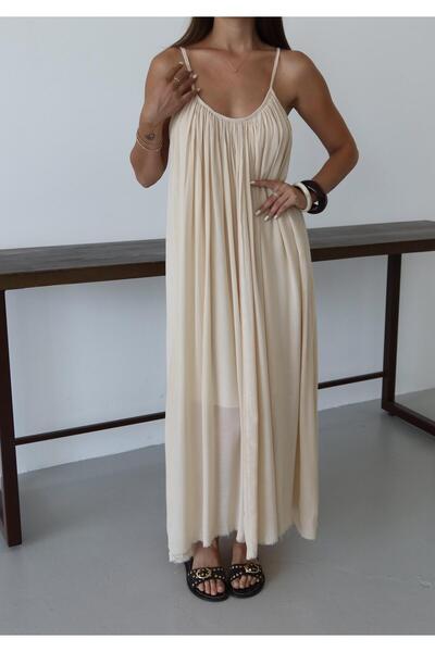 Laluvia Stone Strap Comfortable Cut Dress