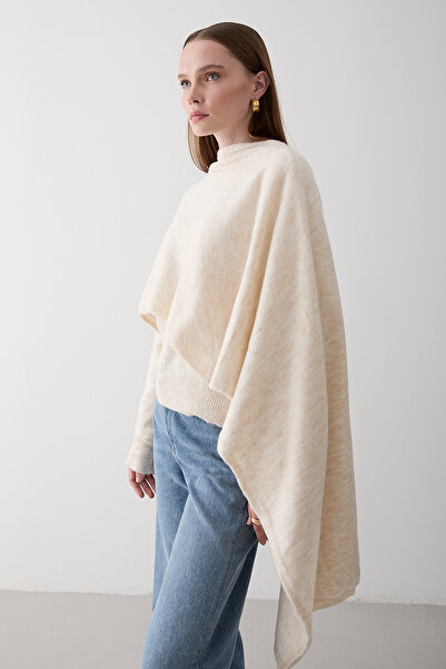 Laluvia Pulover tricotat cu detaliu de eșarfă de piatră - 98073