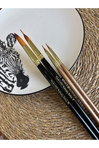 Pinart Kolinsky Çini Başlangıç Seti / Doğal Hazneli Tahrir ve Boyama Fırçası