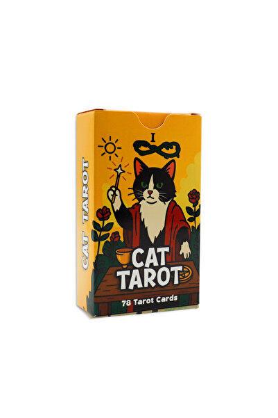 repro design Cat Tarot 78’li Kedi Temalı Tarot Kartları Seti – Eğlenceli ve K...