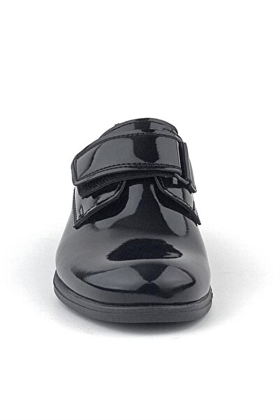 Rakerplus Pantofi de școală pentru copii Oxford cu velcro din piele neagră